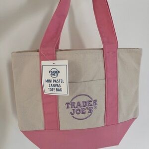 Trader Joe's Pink Canvas Tote Bag